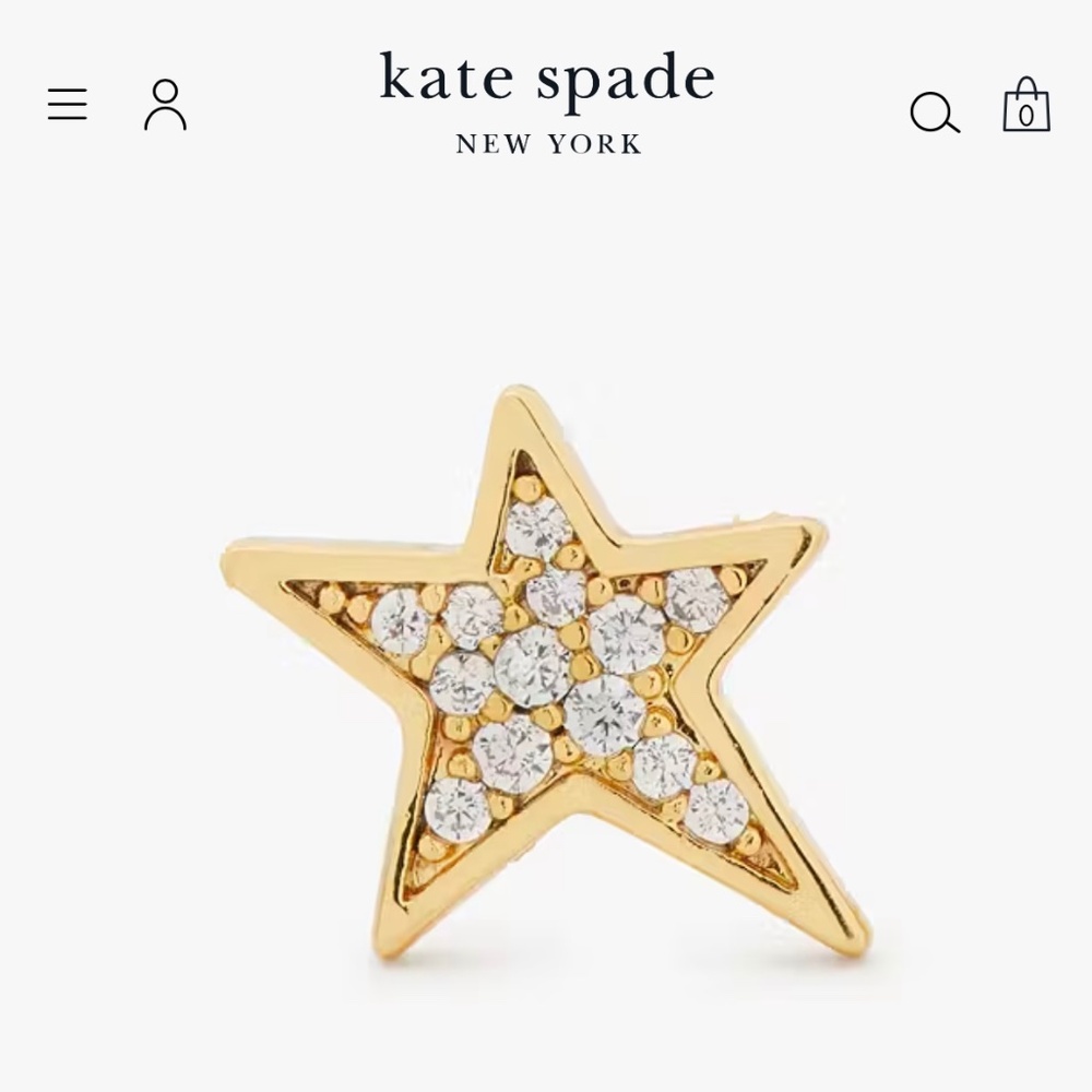 NWT Kate Spade  New York Your'e A Star Gold Stud Earrings